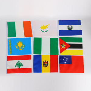 Juego de banderas del mundo, 12 piezas, forma rectangular de poliéster para decoraciones y eventos - Product Image 1