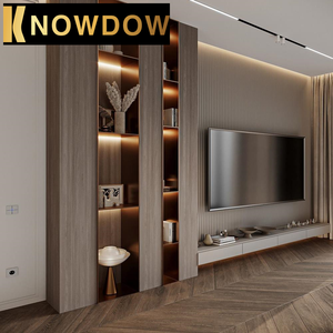 KNOWDOW Full Wall <span class=keywords><strong>TV</strong></span> Cabinet Design moderno di lusso durevole per tutta la casa di personalizzazione <span class=keywords><strong>TV</strong></span> Cabinet 3D Rendering disegno - Product Image 3