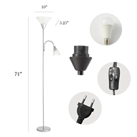 Lampe sur pied LED vintage réglable en forme de branche d'arbre, style hôtel moderne, avec ampoule E26
