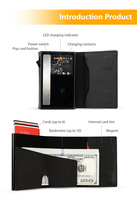 Dompet Pop Up Hitam Anti RFID, Tempat Kartu dengan Gesper Magnetik dan Ritsleting, Dompet Mini untuk Kartu Kredit