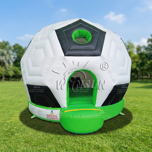 Castillo Inflable Semi-Cerrado Winsun WSC-135 con Diseño de Balón de Fútbol, Casa de Brinco Inflable de PVC Resistente al Fuego - Product Image 1