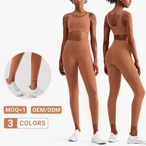 2022 Hot Sale Benutzer definiertes Logo Yoga Wear Nahtlose Strumpfhose Yoga Gym Fitness Sets Fitness Frauen Active wear