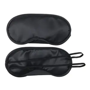 Günstige schwarze Schlaf maske Werbe druck Polyester Augen maske Airline Sleeping Eyemask