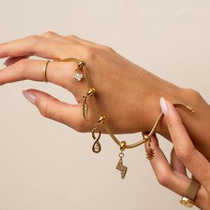 Chaîne en acier inoxydable DIY multi-styles avec pendentif couleur or 18 carats pour enfants, plaqué sous vide - Product Image 2