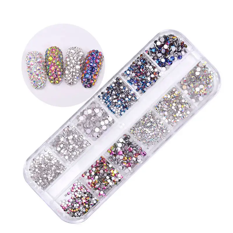 Honneur de cristal 3d Design transfert Design décorations taille mixte personnalisé ongles strass boîtes nouveau Design ongles strass