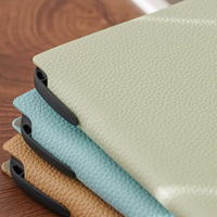 Carnet A5 personnalisé en cuir grainé litchi souple pour étudiants ou professionnels