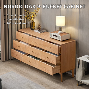 <span class=keywords><strong>Armoire</strong></span> en chêne à bas prix Design moderne nordique <span class=keywords><strong>Armoire</strong></span> en chêne en bois massif à neuf seaux pour chambre à coucher salon - Product Image 4