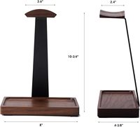 Support pour casque en noyer, support pour casque en bois pour bureau, support universel pour casque en bois avec base de rangement pour jeux, AirPods Max