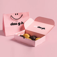 Juego de Bolsas de Papel y Cajas para Galletas Rosas Ecológicas Personalizadas con Impresión de Logotipo Personalizado para Empaque de Alimentos, Dulces y Postres de Panadería
