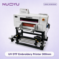 Nouvelle imprimante UV DTF pour broderie 300 mm, machine à gaufrage pour étiquettes de vêtements en jean, tête unique, double encre blanche, certifiée CE, format A3