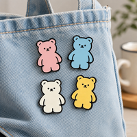Broches en émail Kawaii Ours à lignes simples, couleurs macaron variées, joli pin's animal, accessoire de mode pour vêtements, cadeau pour filles