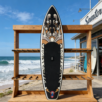 Planche de Stand Up Paddle Gonflable de Course, Conception Aérodynamique Drop Stitch, Système à 3 Ailerons pour des Performances de Vitesse Optimales, Utilisation en Eaux Vives et Océaniques