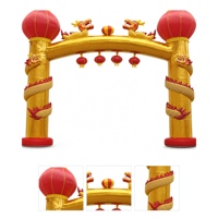 Arche gonflable en forme de dragon pour cérémonies commerciales, passerelle de célébration et structure de portique pour cérémonies de grand ouverture et présentations scéniques