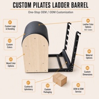 Appareil d'entraînement multifonction en bois pour Pilates, type Barrel, pour l'extension du dos, la correction de la colonne vertébrale, la flexibilité et l'exercice quotidien