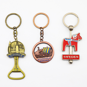 Bán buôn tùy chỉnh thiết kế logo Thụy Điển <span class=keywords><strong>Denmark</strong></span> Viking lưu niệm móc chìa khóa kim loại mở chai Keychain - Product Image 1