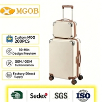 Valise de cabine haut de gamme 20 pouces en ABS+PC, petite valise de voyage, valise à roulettes personnalisée, design jeune et tendance