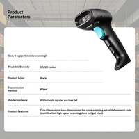 Lecteur de codes-barres filaire Honeywell OH430 - Lecteur de codes-barres - Pistolet de lecture de codes-barres - Pistolet de lecture de codes QR - Lecteur de codes à partir d'écran