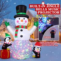 Décorations de Noël gonflables pour enfants YS Brand, 8 pieds, lumières LED colorées, bonhomme de neige, pingouins, en polyester, très vendues