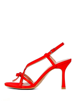 Chaussures de luxe personnalisées en soie à bout ouvert pour femme, talons aiguilles, à enfiler, avec lanières convertibles et nœud, rehaussantes