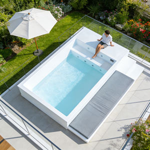 Petite piscine de jardin portable hors sol pour terrasse, mini spa de luxe avec sièges - Product Image 2