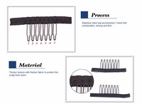 7 dents accessoires de perruque peignes de perruque de cheveux pour Extensions Clips de cheveux noirs avec dentelle pour bonnet de perruque