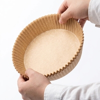 Papiers de cuisson pour friteuse à air, résistants à l'huile, pour barbecue, cuisine, four, jetables avec revêtement