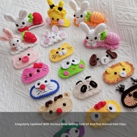 Barrettes à cheveux en crochet et tricotées avec nœud de dessin animé AIOTNGBaby, accessoires de cheveux mignons et sûrs pour les petites filles