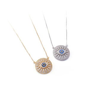 เครื่องประดับแฟชั่นเข็มกลัดตาปิศาจเพชรที่ดูโดดเด่นสร้อยคอจี้ตาแบบเรียบง่ายและสง่างามสำหรับผู้หญิง - Product Image 5