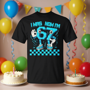 Camiseta de cumpleaños para niños, ropa de manga corta con estampado de dibujos animados y cuello redondo, talla S, M, L, XL, XXL, I Was 6 <span class=keywords><strong>Now</strong></span> I'm 7 - Product Image 2