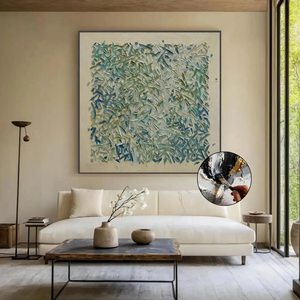 <span class=keywords><strong>Cuadro</strong></span> Decorativo de Pared para el Hogar de Lujo, Arte Abstracto con Patrón de Hojas Texturizadas, Pintura al Óleo Pintada a Mano sobre Lienzo, <span class=keywords><strong>Cuadro</strong></span> Grande Moderno para Sala de Estar - Product Image 4