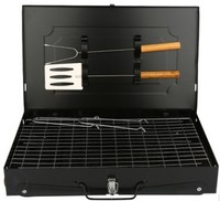 Table de camping pliable avec logo personnalisé, grilles de barbecue noires 44*27*21 pour la cuisson au charbon de bois en plein air