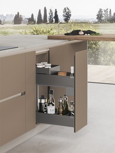 ELLE <span class=keywords><strong>CASA</strong></span> Modèle 4 Panier coulissant à fermeture douce de style moderne, 2 tiroirs, 6 étagères, en acier inoxydable, installation facile, <span class=keywords><strong>cuisine</strong></span> - Product Image 3