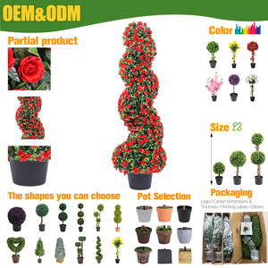 RUOPEI Albero di Rose Artificiali a Spirale in Vaso, Topiaria Resistente ai Raggi UV, Ignifuga, Ecologica, Inodore, Pianta Finta per Casa e Giardino - Product Image 2