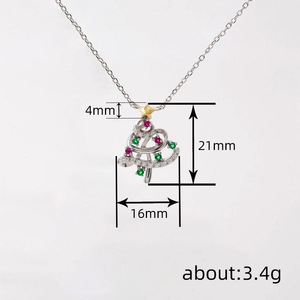 Collana con ciondolo a forma di albero di Natale per donna, regalo colorato per le festività, gioielli da indossare tutti i giorni - Product Image 4