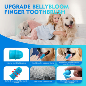 Kit de brosses à dents pour animaux de compagnie en silicone à 360 degrés, brosse à dents pour chiot, brosse à dents pour chien, brosse à dents à doigt avec poils doux pour le nettoyage des dents - Product Image 3