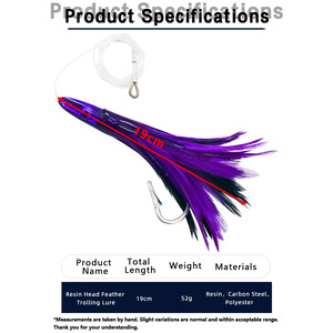 เหยื่อตกปลาแบบขนนก ขนาด 6.5 นิ้ว สำหรับตกปลาทะเล - Product Image 5