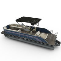 Allsea boat factory vente directe 6m 20 pieds maison flottante villa de mer en aluminium maison ponton bateau avec moteurs hors-bord