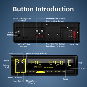 Autoradio <span class=keywords><strong>MP3</strong></span> 1 Din d'usine OEM avec lecteur <span class=keywords><strong>Bluetooth</strong></span> 5.1 et 4 RCA pour les commandes en gros des distributeurs - Product Image 4