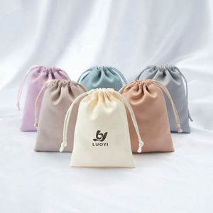 <b>Personal</b> Custom Luxury Velvet Satin Silk Screen Printed Jewelry Perfume Lipstick Packaging <b>Bags</b> Drawstring Pouch <b>Gift</b> - Product Image 2