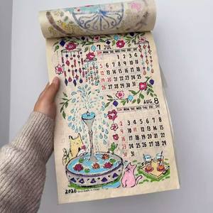 Calendario de Pared Rectangular 2026 con Ilustraciones Pintadas a Mano de Ballenas, Caballitos de <span class=keywords><strong>Mar</strong></span> y <span class=keywords><strong>Peces</strong></span>, Diseño Chino, Alto Valor Cromático - Product Image 4