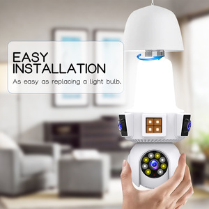 Caméra ampoule intelligente V380Pro 6MP, double objectif, vision nocturne, contrôle par application, lumière LED E27 pour la surveillance de la sécurité à domicile - Product Image 3