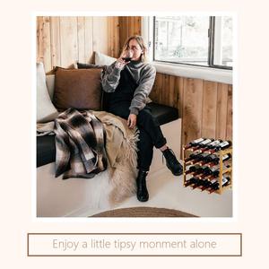 Tủ Rượu Bền 4 Tầng Kệ Rượu Và Mặt Bàn Tủ Đựng Thức Ăn Giá Rượu Bằng Tre - Product Image 3