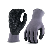 Gants de travail de sécurité personnalisables en nitrile texturé noir de calibre 15 avec points antidérapants, gants de protection industriels pour hommes