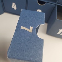Boîte de calendrier de l'avent de Noël de luxe avec tiroir en carton gris, impression personnalisée, 12 jours pour chocolats, idéale pour cadeaux