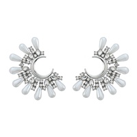 Vintage blanc perle tournesol boucles d'oreilles or géométrique C forme boucles d'oreilles pour les femmes été fête danse bijoux cadeau