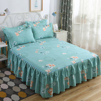 Parure de lit 3 pièces de luxe moderne à imprimé floral, qualité hôtelière, avec protège-matelas et drap-housse à jupe