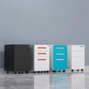 Customized Factory Direct Sales <strong>Mini</strong> Red 3 Drawer Under Desk Mobile Bedroom Office <strong>Storage</strong> Steel Metal Drawer File <strong>Cabinet</strong> - Product Image 4