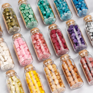 Petites bouteilles de granulés de cire à cacheter, forme octogonale, plusieurs couleurs, fournitures artisanales - Product Image 1