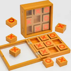 家庭木制象棋套装象棋的Tictactoe棋盘游戏