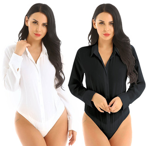 <span class=keywords><strong>Camisa</strong></span> de Trabajo de <span class=keywords><strong>Manga</strong></span> <span class=keywords><strong>Larga</strong></span> con Cuello Camisero y Botones, Fácil de Cuidar, para Mujer, Estilo Body - Product Image 4
